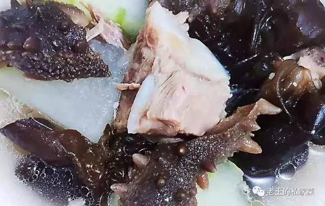 肉排冬瓜木耳炖海参 色清味美嗟一顿 一道不舍得吃的菜